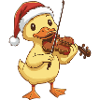 Weihnachts-Duck-Vogel spielt Geigenkunst