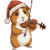 Christmas Guinea Pig Animal Playing Violin