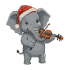 Christmas Elephant Animal Playing Violin