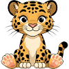 Leopard Kitten Cartoon Print