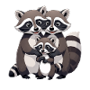 Raccoon Family Cuddle