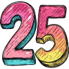 25 Zahl Bunt
