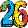 26 Zahl Bunt