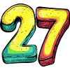 27 Zahl Bunt