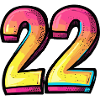 22 Zahl Bunt