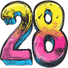 28 Zahl Bunt