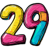 29 Zahl Bunt