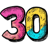 30 Zahl Bunt