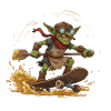 Goblin on skateboard