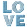 Love Denim Patch Schrift