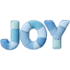 Blue Patchwork Joy Lettering