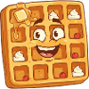 Happy Waffle Face Cartoon