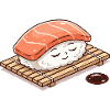 Kawaii Nigiri Sushi on Bamboo Mat
