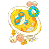 Sun Breakfast Cartoon with Glasses