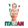 Italian Girl with Flag Sunglasses