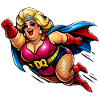 Superheldin Retro Glam Poppig
