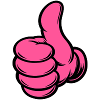 OK Comic Daumenhoch Handsymbol pink