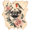 Mops und Vogel