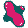 Goutte Organique Rose sur Turquoise