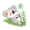 Dreamy Koala on Pastel Lawn