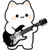 Kawaii Cat with Electric Guitar