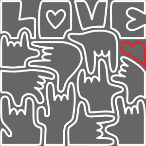 LOVE - Langue des signes I love you Blanc