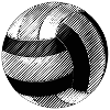 Volleyball Black and White Drawing