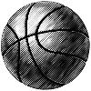 Black and White Basketball Sketch