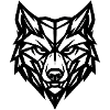 Grey Wolf with geometric style