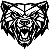 Geometric-style grizzly bear