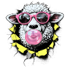 Popart Sheep – Summer Halftone with Sunglasses