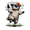 Lamb with sunglasses & flowers
