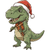 Christmas T-Rex Dinosaur Playing Violin