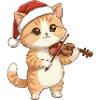 Chaton de Noël jouant du violon