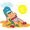 Sunny Beach Lounger Cartoon