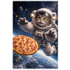 Astronaut cat saves pizza in space