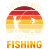 Solo un ragazzo ama la pesca con motivo retrò di pesca