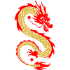 Goldenes Drachenflammenemblem