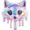 Neon Waschbär – Bunter Tropf Look