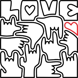 LOVE - Langue des signes I love you Noir