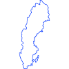 Sweden Outline Neon Blue