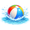 Bunter Wasserball im Meer 