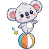 Kawaii Koala on Balloon and Stars