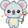 Koala Magicien Pastel Étoilé
