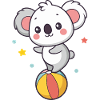 Cute Koala on Rainbow Balloon