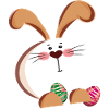 Osterhase und bunte Eier
