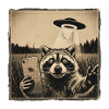 Vild vaskebjørn UFO Selfie – Vintage Alien Meme
