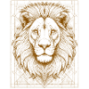 Geometric lion head with ornament