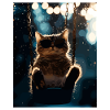 Balançoire de chat sous la veilleuse