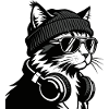 Cat Beat with hat and headphones